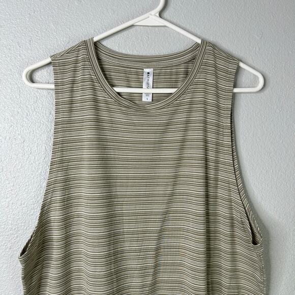 Athleta Cloudlight Striped Muscle Tank Top Green Size Large - Picture 3 of 7